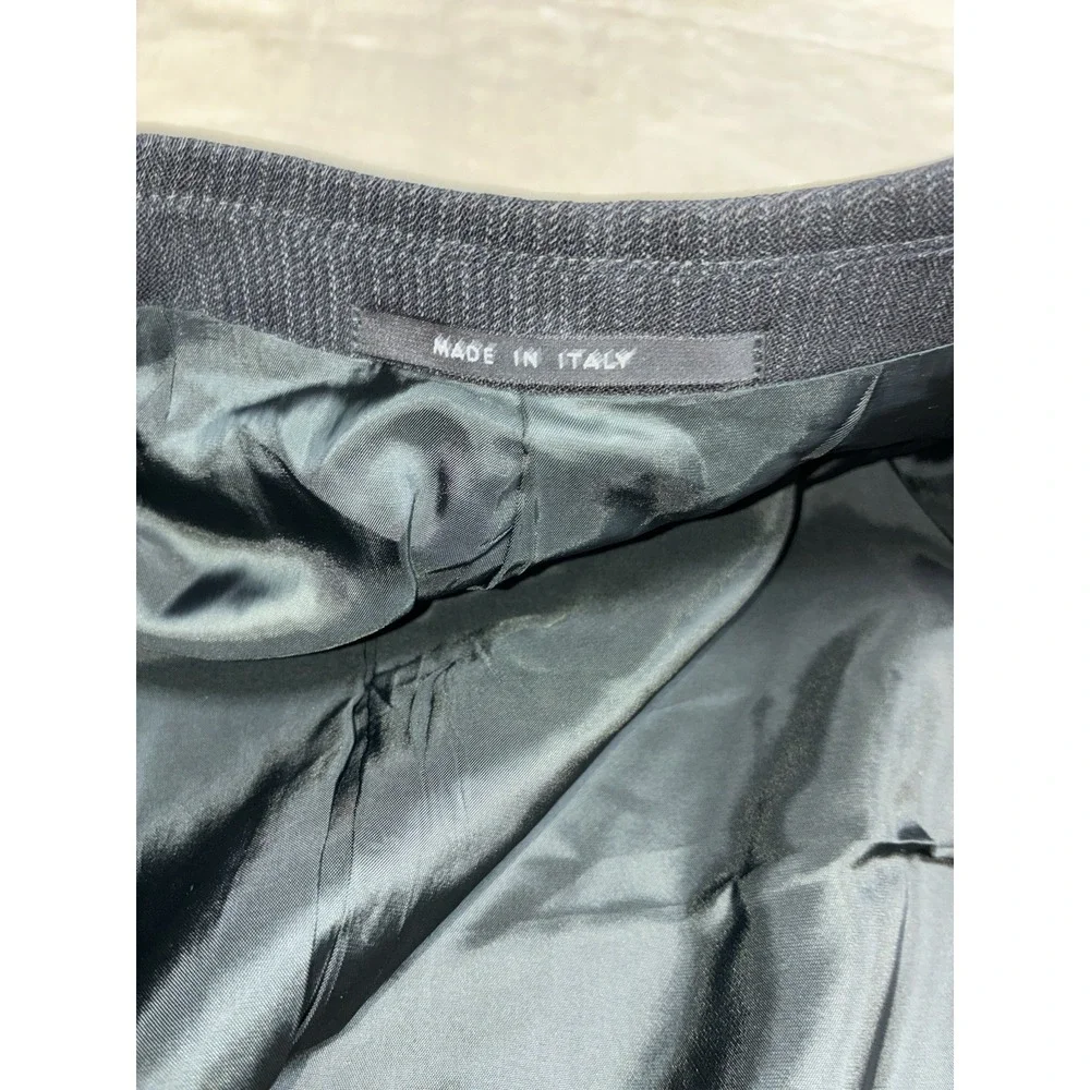 Armani Collezioni Saks Blazer Men's 40R Charcoal Herringbone Wool Italy‎ *hole